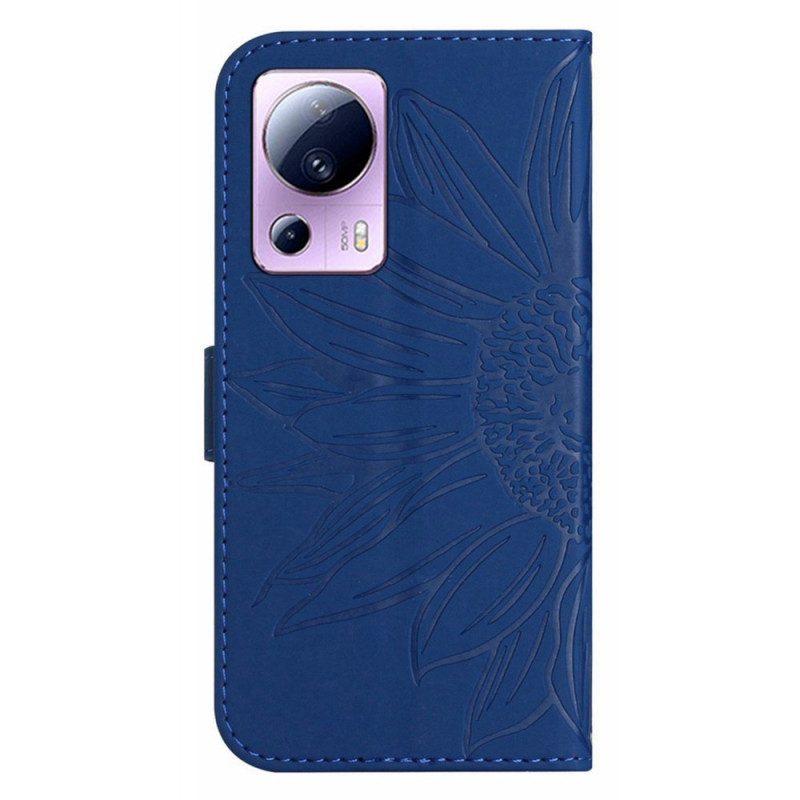 Folio Cover Xiaomi 13 Lite Girasole Con Cordino