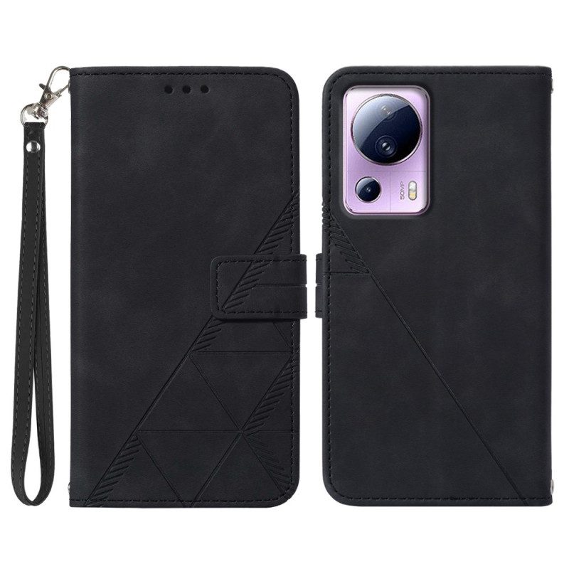 Folio Cover Xiaomi 13 Lite Triangoli Di Cinturino