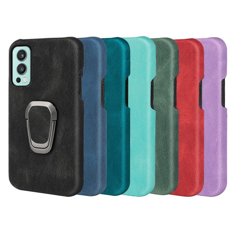 Cover OnePlus Nord 2 5G Anello-supporto Effetto Pelle Nuovi Colori