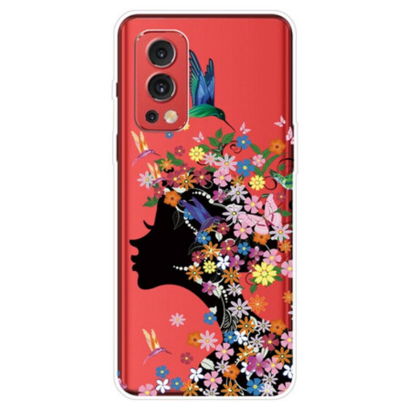 Cover OnePlus Nord 2 5G Capelli Fioriti Trasparenti