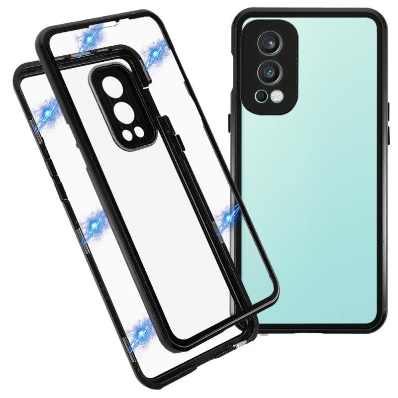 Cover OnePlus Nord 2 5G Due Lati In Vetro Temperato Magnetico E Metallo