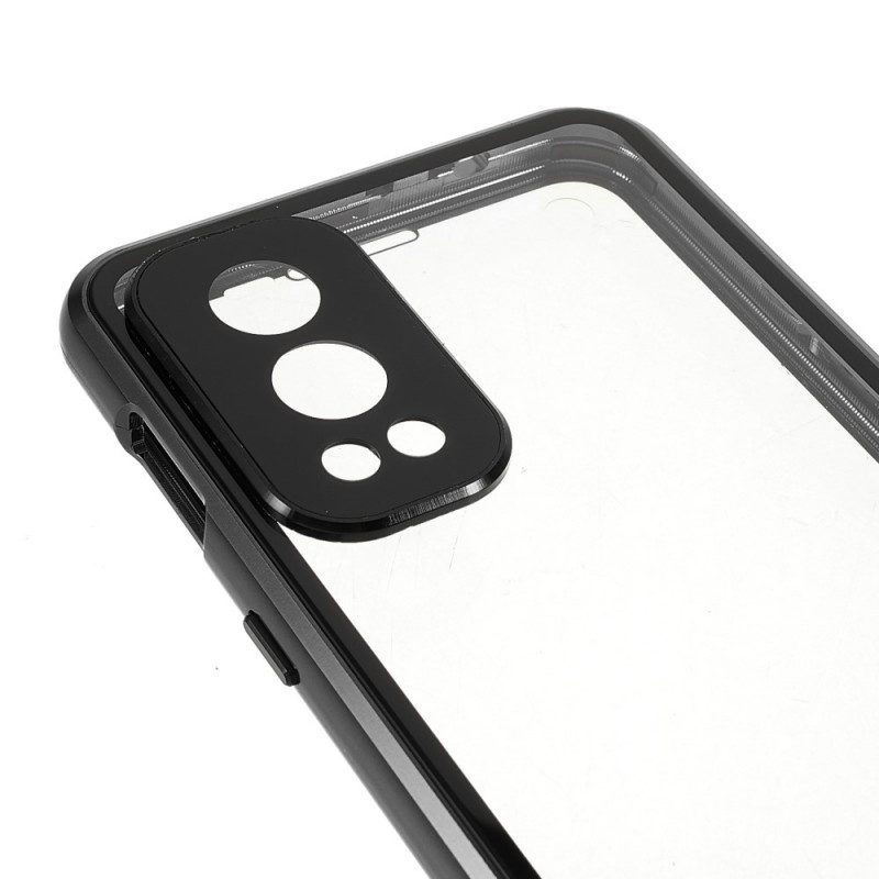 Cover OnePlus Nord 2 5G Due Lati In Vetro Temperato Magnetico E Metallo