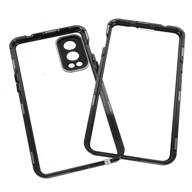 Cover OnePlus Nord 2 5G Due Lati In Vetro Temperato Magnetico E Metallo