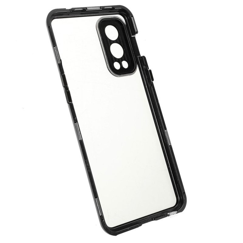 Cover OnePlus Nord 2 5G Due Lati In Vetro Temperato Magnetico E Metallo