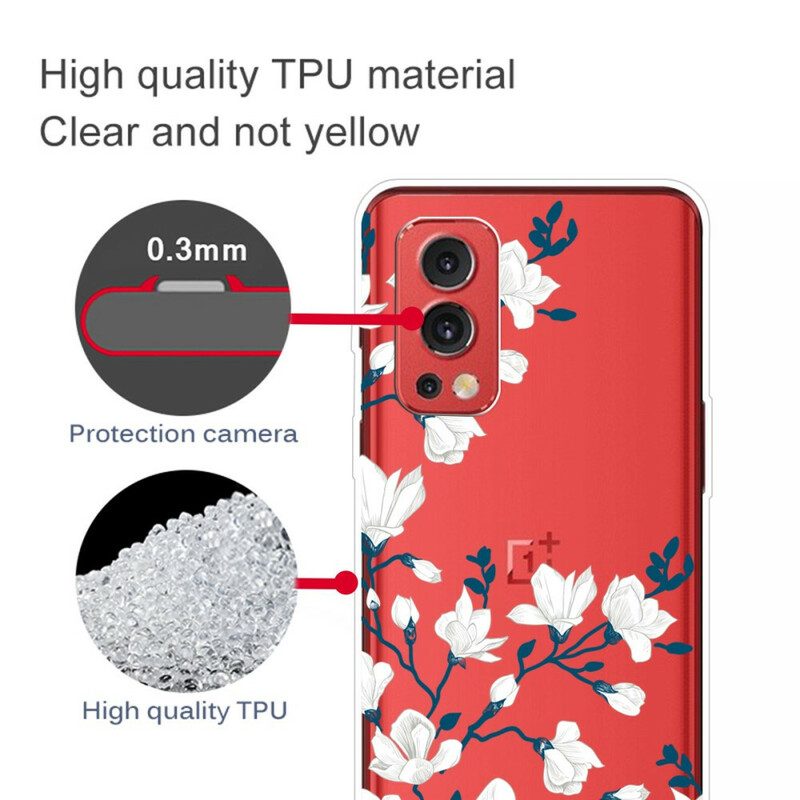 Cover OnePlus Nord 2 5G Fiori Bianchi