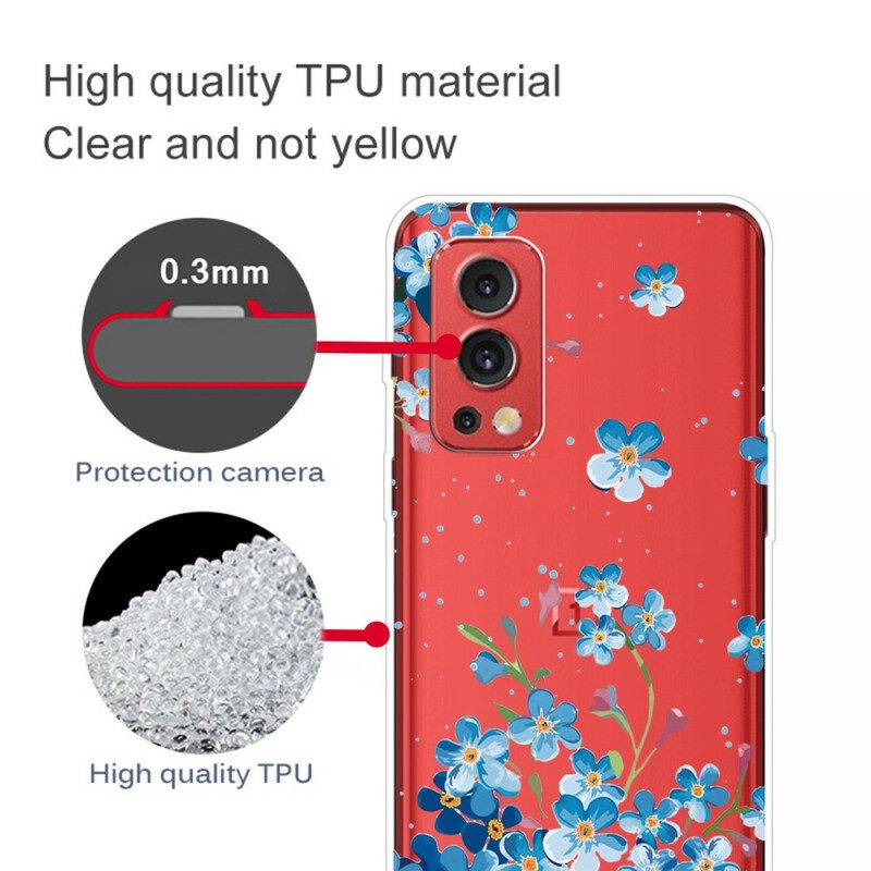 Cover OnePlus Nord 2 5G Fiori Blu