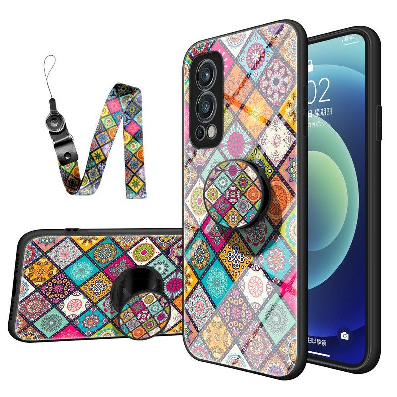 Cover OnePlus Nord 2 5G Supporto Magnetico Patchwork