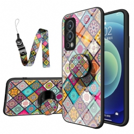 Cover OnePlus Nord 2 5G Supporto Magnetico Patchwork