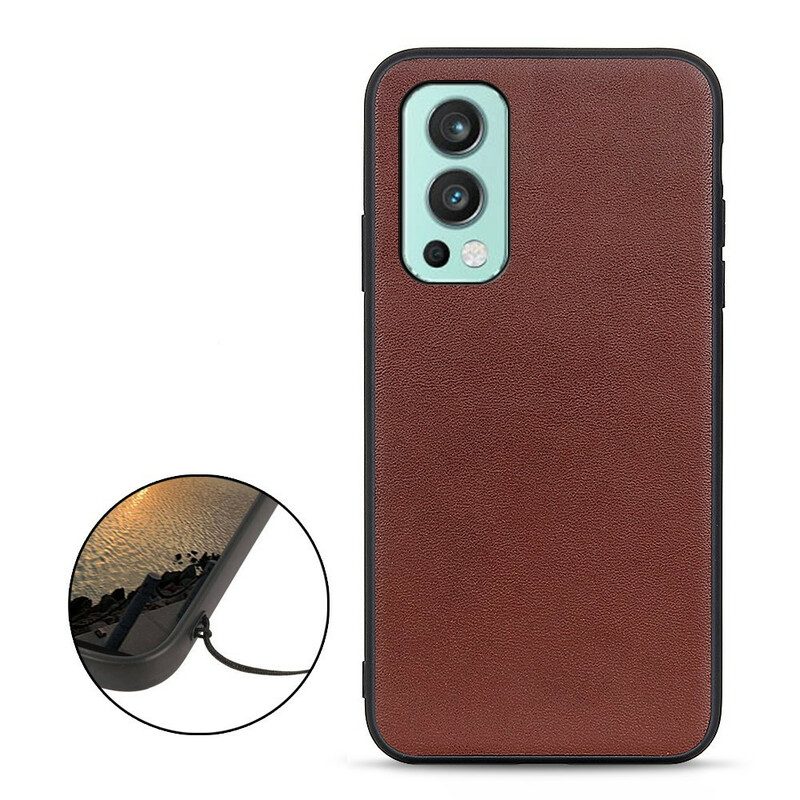 Cover OnePlus Nord 2 5G Vera Pelle Di Litchi