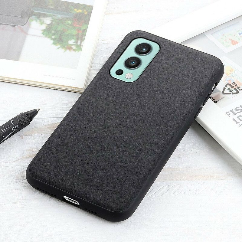 Cover OnePlus Nord 2 5G Vera Pelle Di Litchi