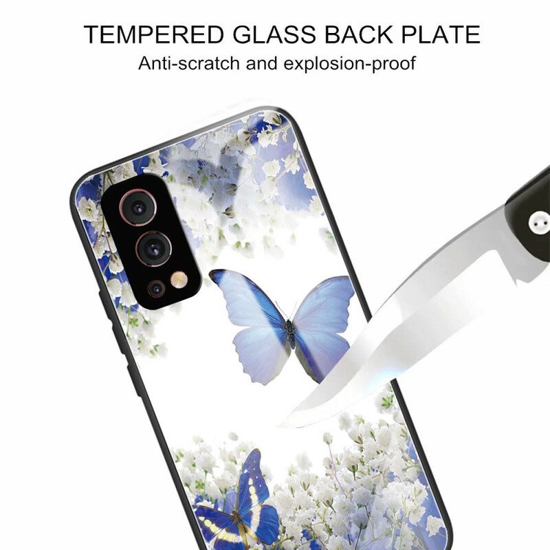 Cover OnePlus Nord 2 5G Vetro Temperato Design Farfalle