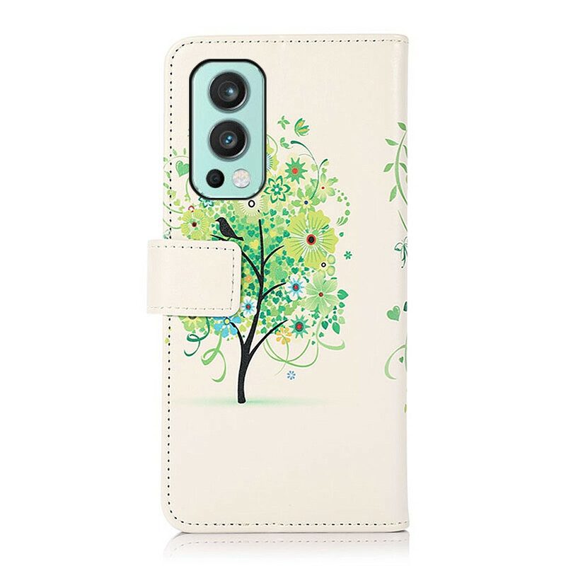 Custodia in pelle OnePlus Nord 2 5G Albero In Fiore