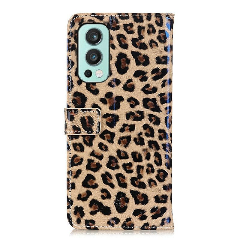 Custodia in pelle OnePlus Nord 2 5G Leopardo Semplice