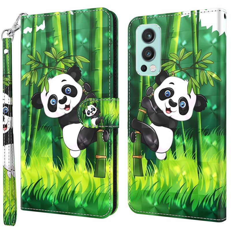 Custodia in pelle OnePlus Nord 2 5G Panda E Bambù