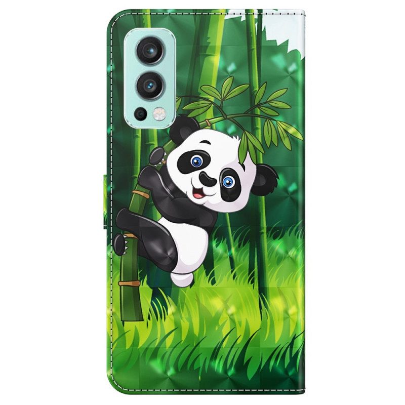 Custodia in pelle OnePlus Nord 2 5G Panda E Bambù