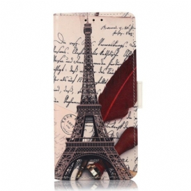Custodia in pelle OnePlus Nord 2 5G Torre Eiffel Del Poeta
