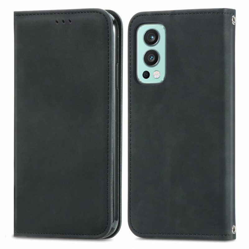 Folio Cover OnePlus Nord 2 5G Custodia in pelle Design Skin-touch