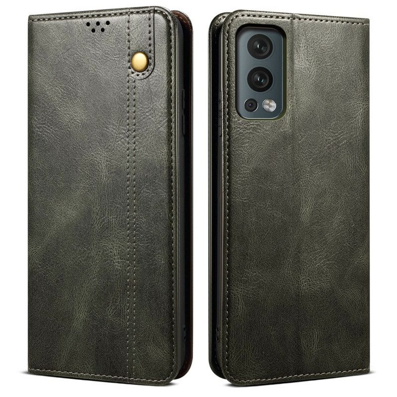 Folio Cover OnePlus Nord 2 5G Custodia in pelle Ecopelle Cerata