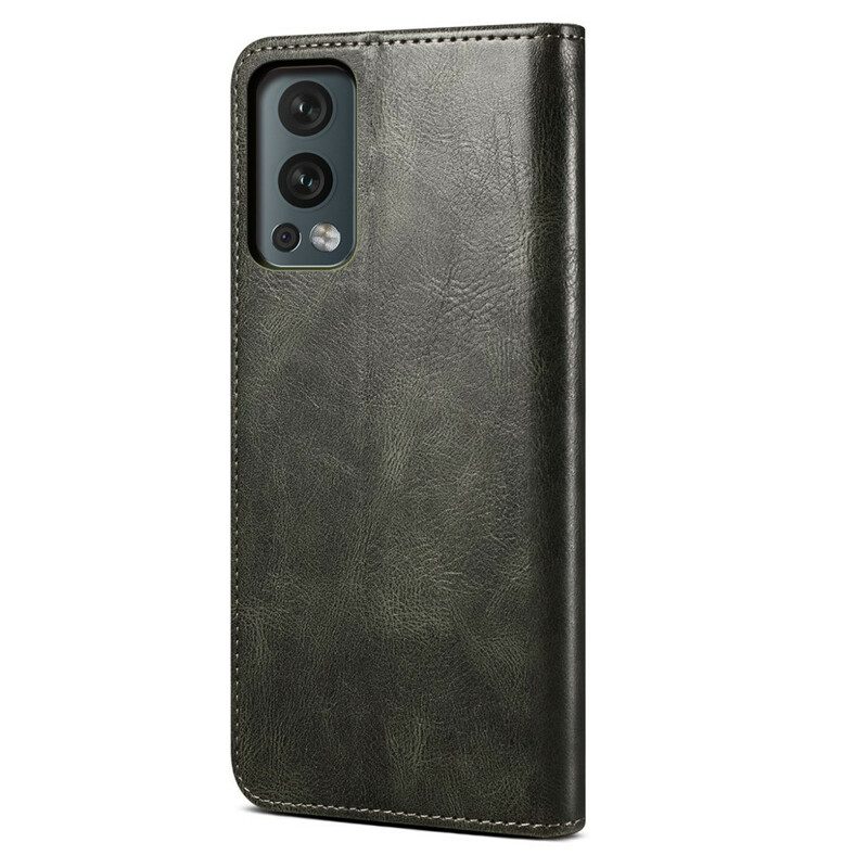 Folio Cover OnePlus Nord 2 5G Custodia in pelle Ecopelle Cerata