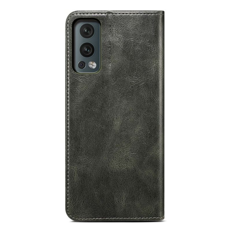 Folio Cover OnePlus Nord 2 5G Custodia in pelle Ecopelle Cerata