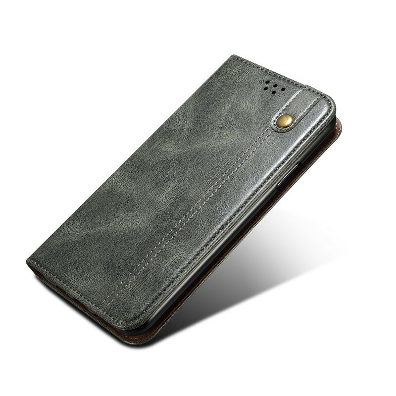 Folio Cover OnePlus Nord 2 5G Custodia in pelle Ecopelle Cerata