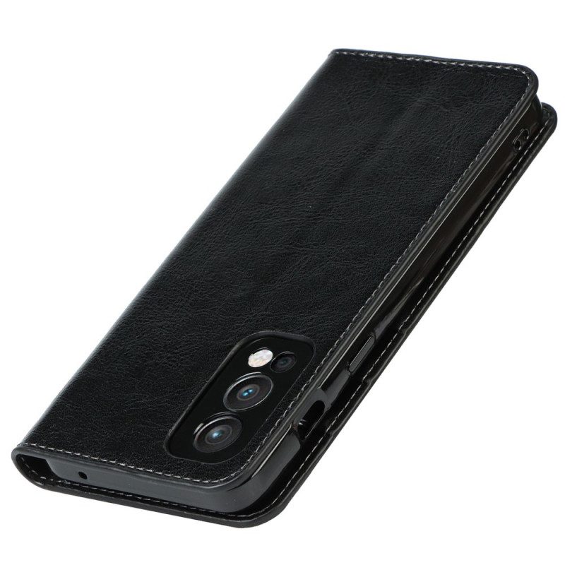 Folio Cover OnePlus Nord 2 5G Custodia in pelle Pelle Vera