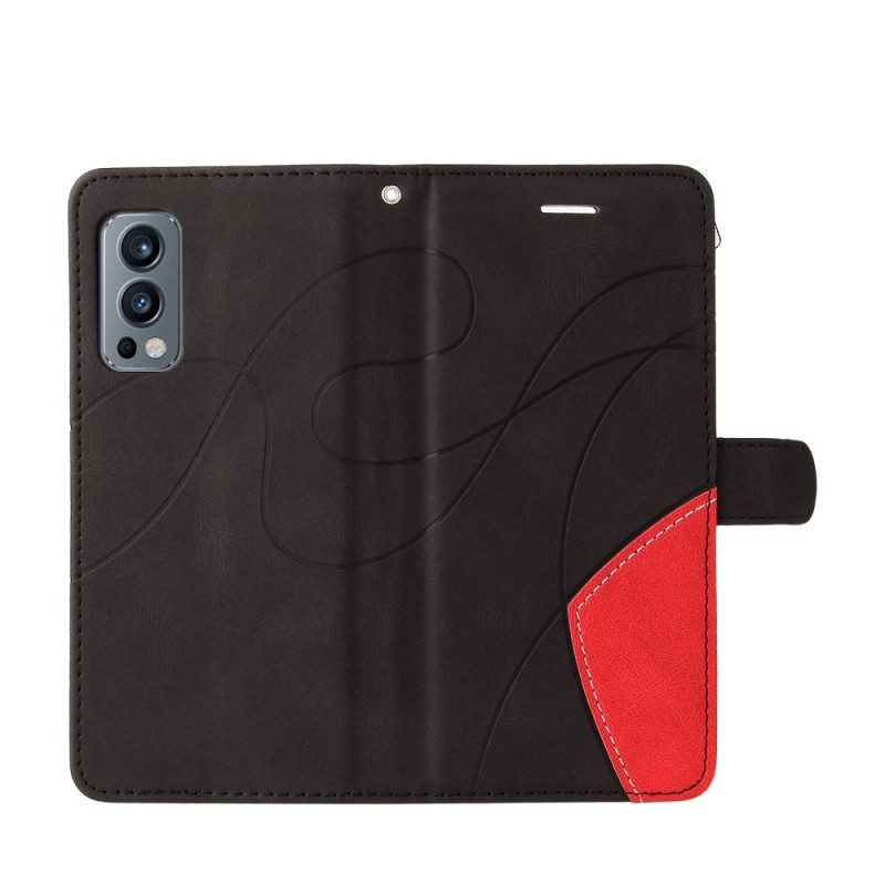 Folio Cover OnePlus Nord 2 5G Ecopelle Firmata Bicolore