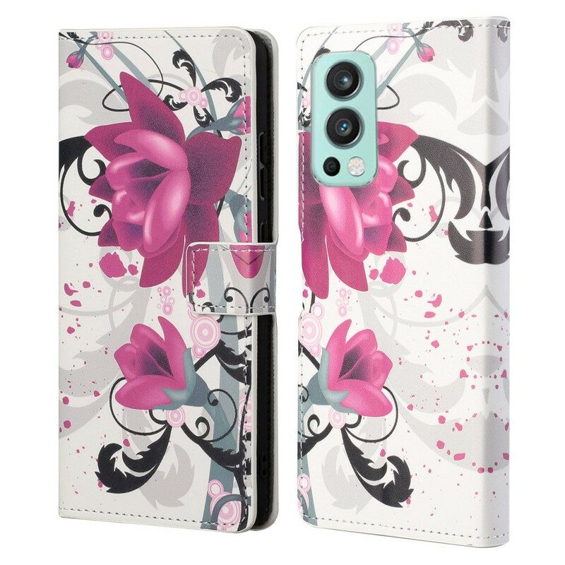 Folio Cover OnePlus Nord 2 5G Fiori Tropicali