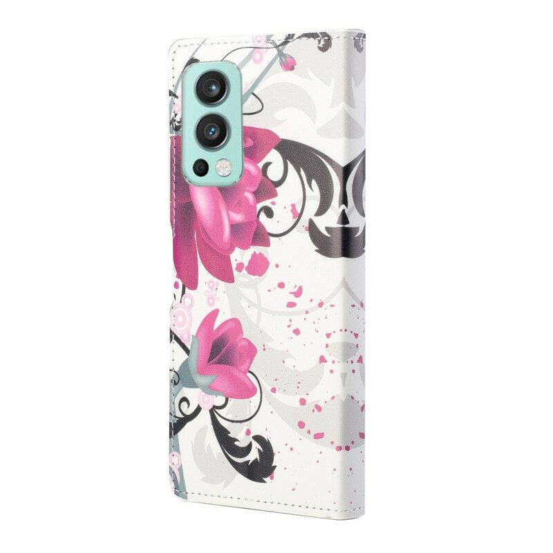 Folio Cover OnePlus Nord 2 5G Fiori Tropicali