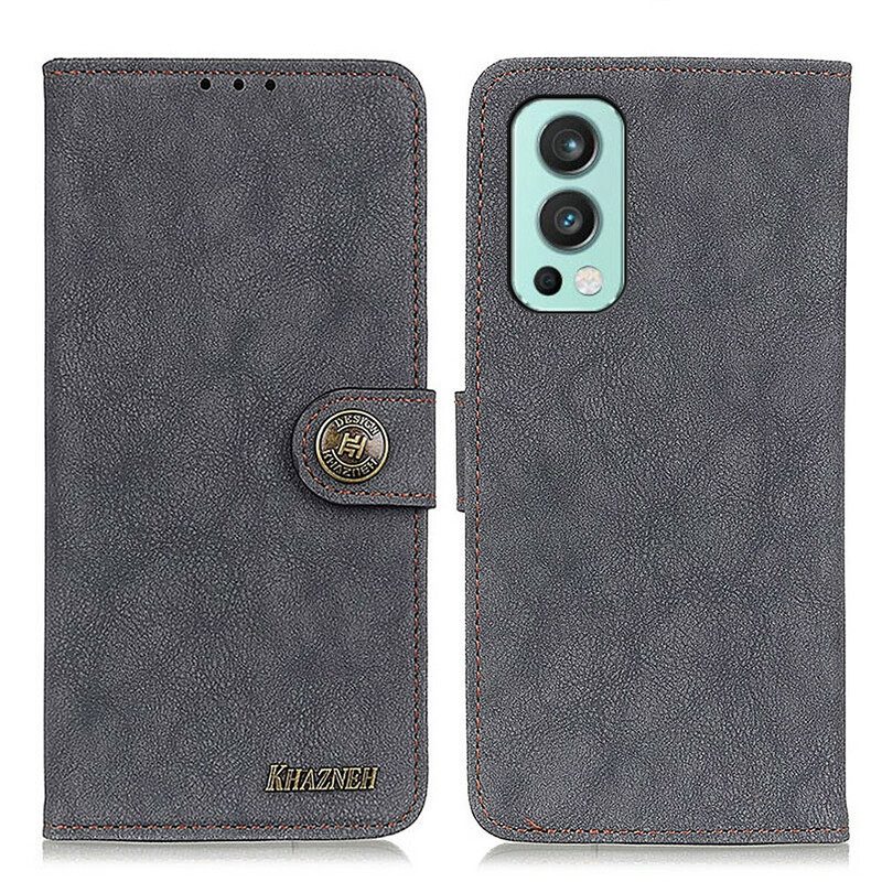 Folio Cover OnePlus Nord 2 5G Khazneh Retro Crosta Ecopelle