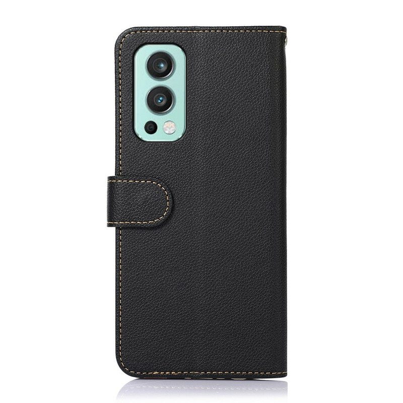 Folio Cover OnePlus Nord 2 5G Lychee Style Rfid Khazneh