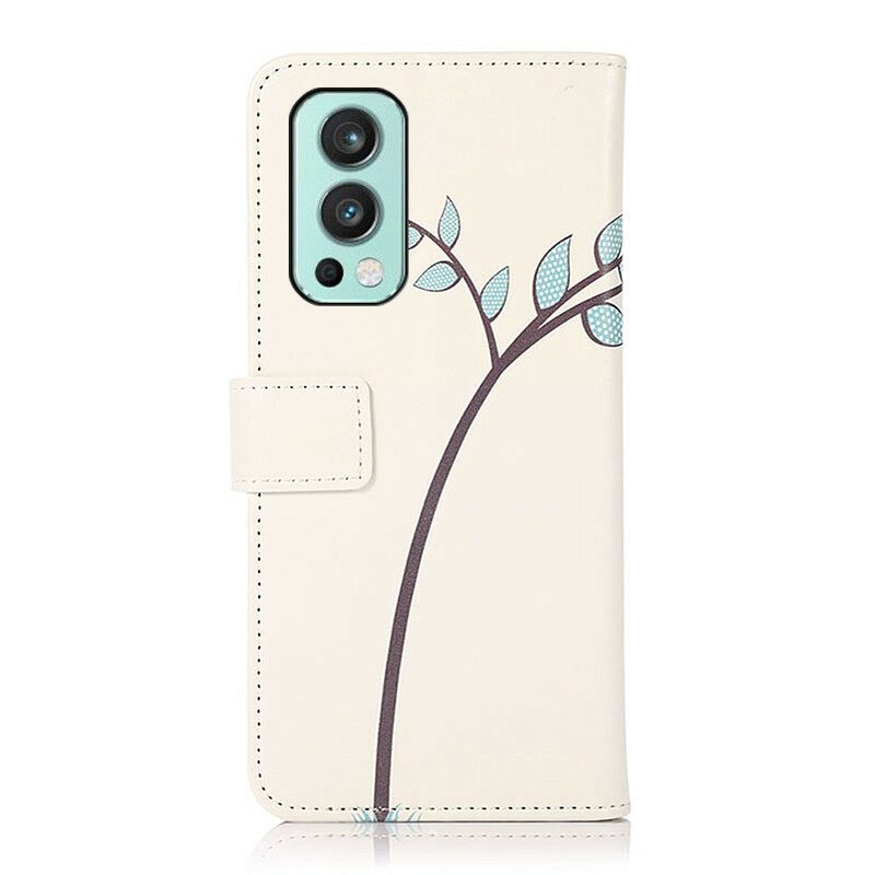 Folio Cover OnePlus Nord 2 5G Paio Di Gufi Sull'albero