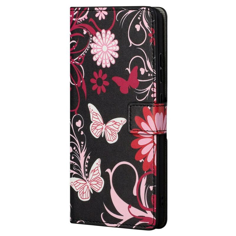 Folio Cover OnePlus Nord 2 5G Variazioni Cinturino Farfalle