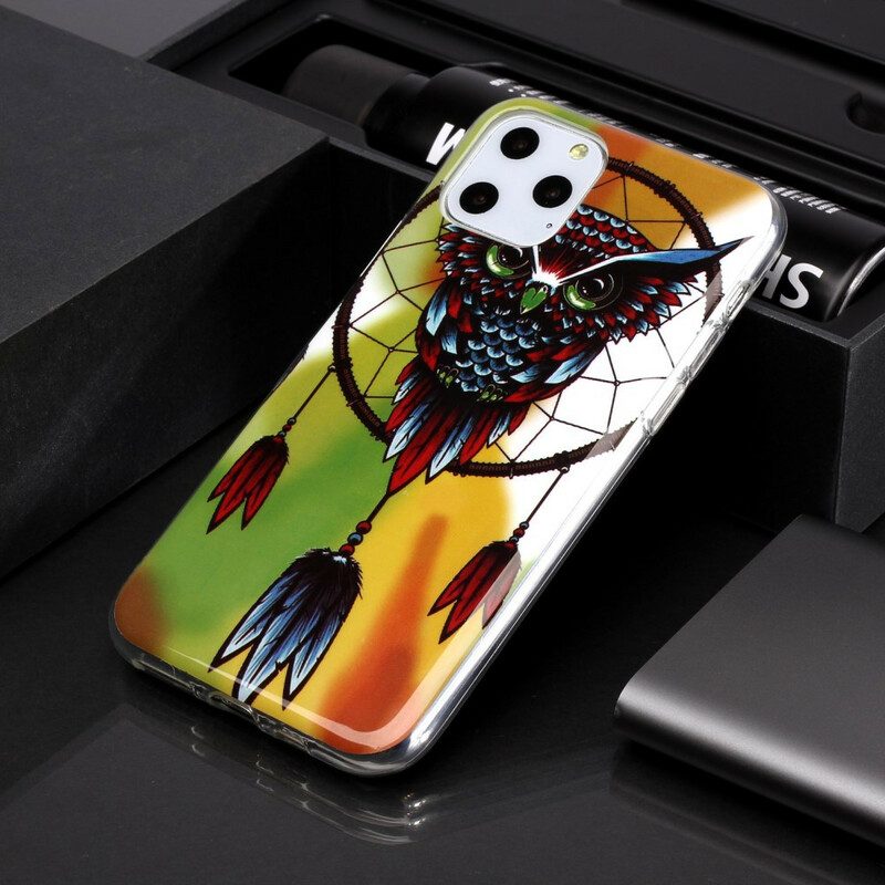 Cover iPhone 11 Pro Acchiappasogni Gufo Fluorescente