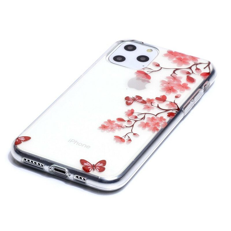 Cover iPhone 11 Pro Ramo Trasparente Con Farfalle