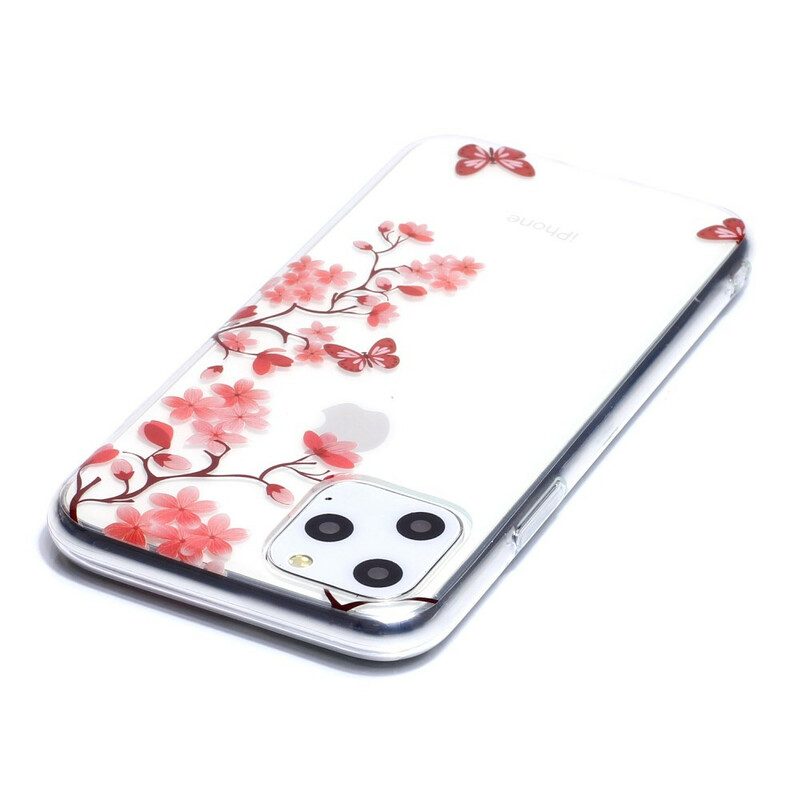 Cover iPhone 11 Pro Ramo Trasparente Con Farfalle