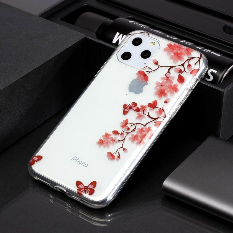 Cover iPhone 11 Pro Ramo Trasparente Con Farfalle