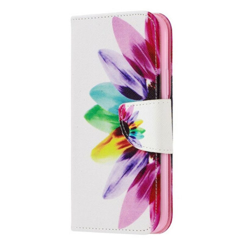 Custodia in pelle iPhone 11 Pro Fiore Dell'acquerello