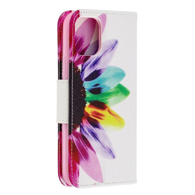 Custodia in pelle iPhone 11 Pro Fiore Dell'acquerello