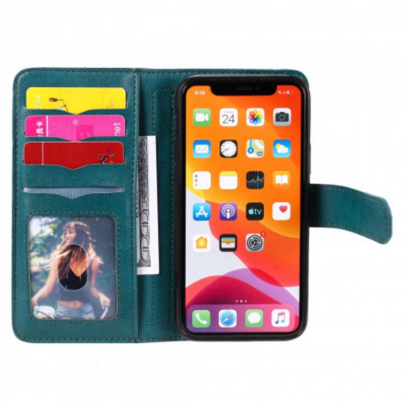 Custodia in pelle iPhone 11 Pro Portacarte Multifunzione Da 10 Carte