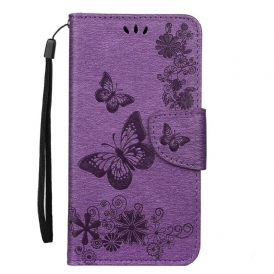 Custodia in pelle iPhone 11 Pro Splendide Farfalle Cinturino