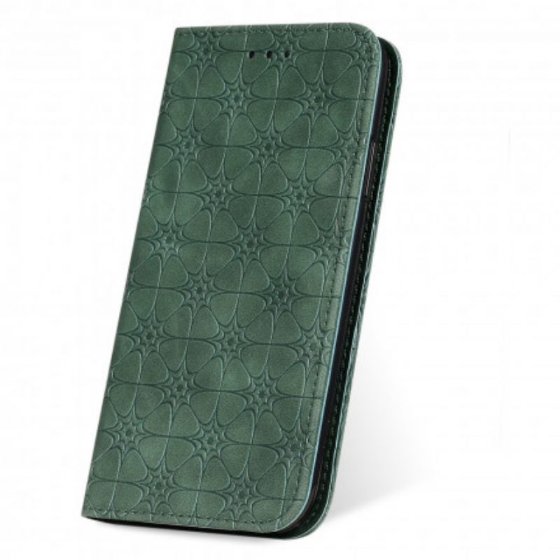 Folio Cover iPhone 11 Pro Custodia in pelle Fiori Barocchi