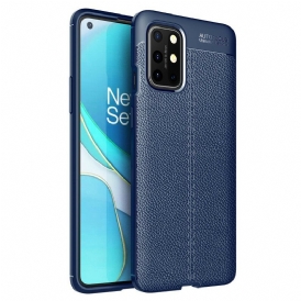 Cover OnePlus 8T Doppia Linea Litchi Effetto Pelle