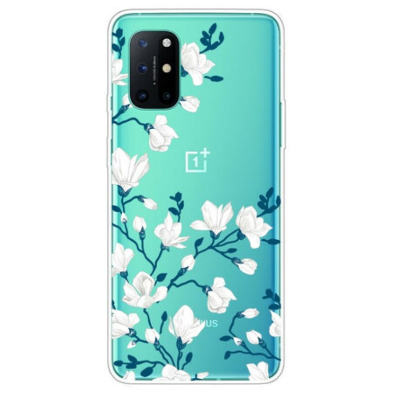 Cover OnePlus 8T Fiori Bianchi