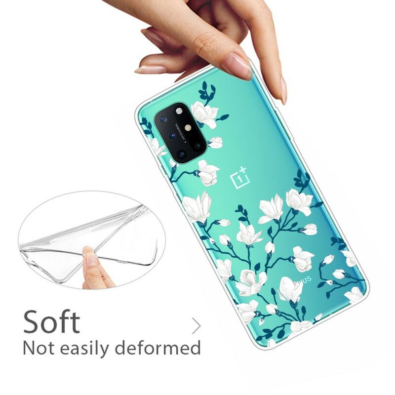 Cover OnePlus 8T Fiori Bianchi