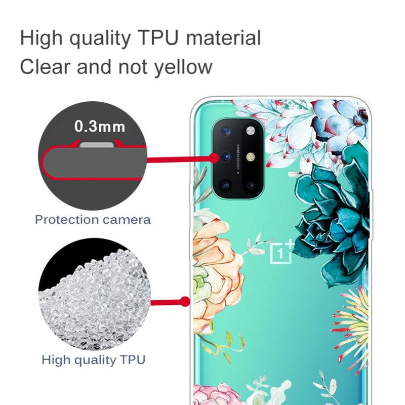 Cover OnePlus 8T Fiori Dell'acquerello Senza Soluzione Di Continuità