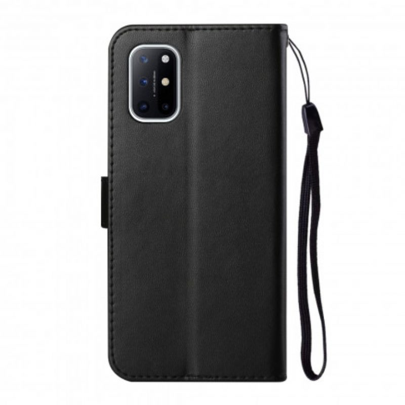 Custodia in pelle OnePlus 8T Strappy Serie Tinta Unita