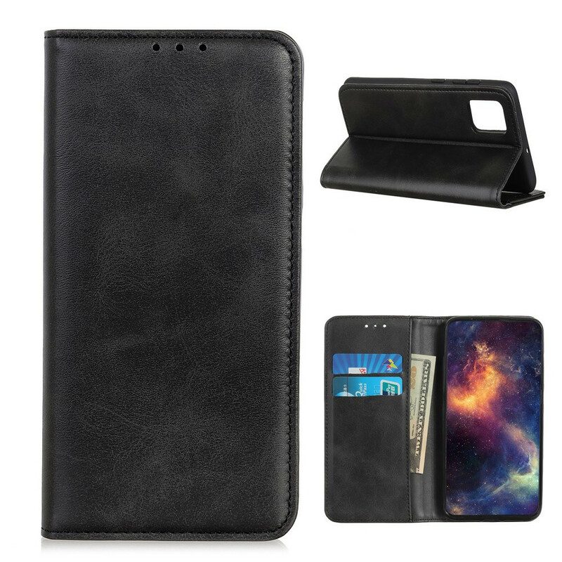 Folio Cover OnePlus 8T Custodia in pelle Crosta Di Pelle Sobria