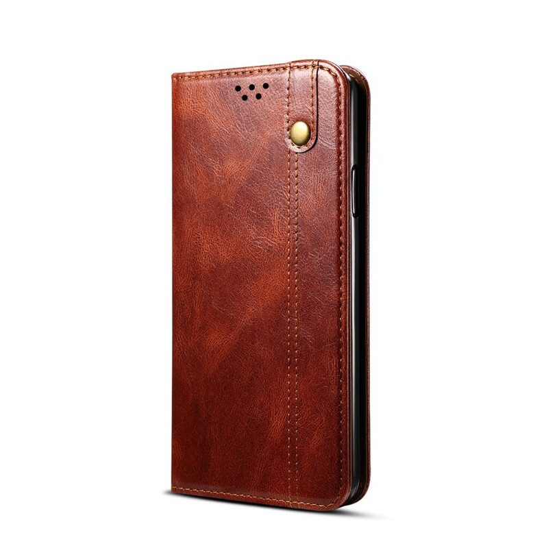 Folio Cover OnePlus 8T Custodia in pelle Ecopelle Cerata