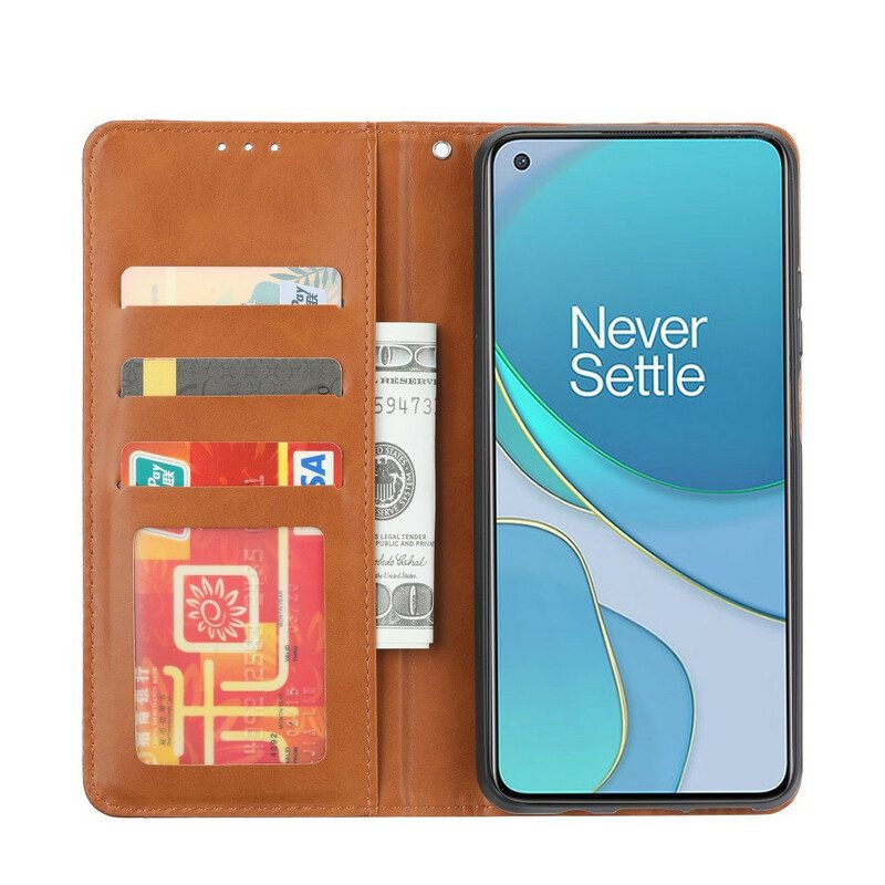 Folio Cover OnePlus 8T Custodia in pelle Portacarte In Ecopelle